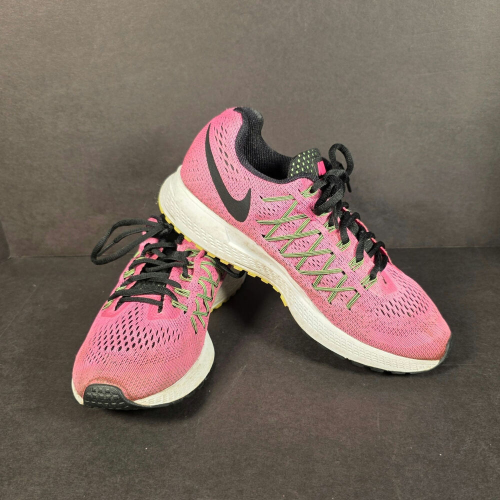 Nike Zoom Pegasus 32 Womans 8 Running Shoes Pink Pow Black Ghost Green Colorway